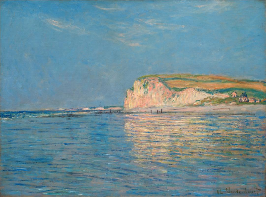 Low Tide at Pourville blue - Claude Monet Paintings